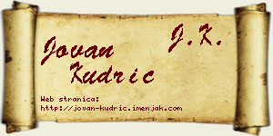 Jovan Kudrić vizit kartica